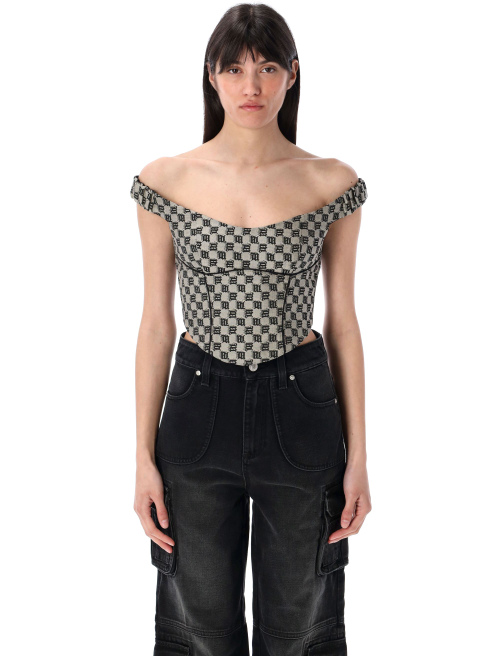 Monogram canvas corset top - Top | Spazio Pritelli