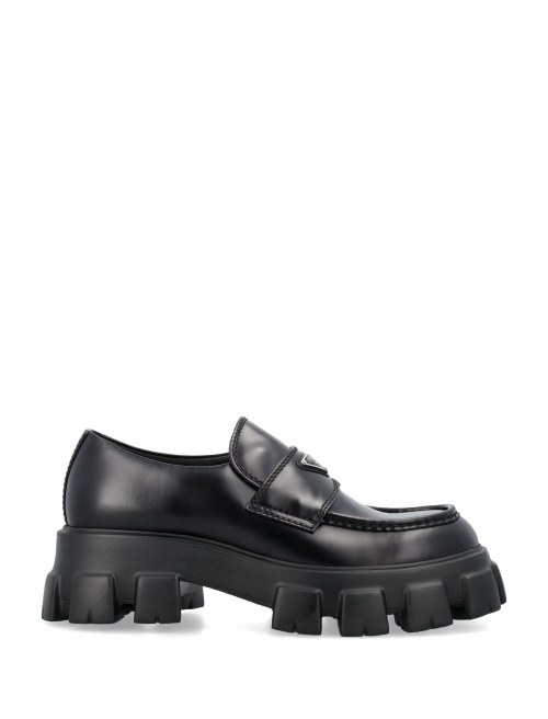 Monolith brushed leather loafers - PRADA | Spazio Pritelli