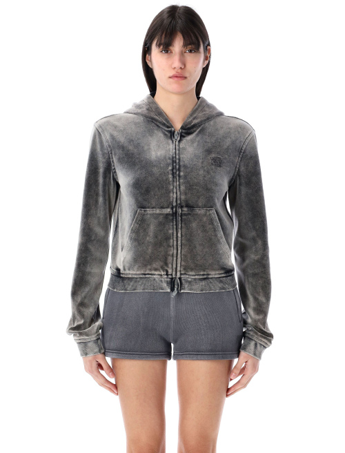 Velour zip-up hoodie - Zip | Spazio Pritelli