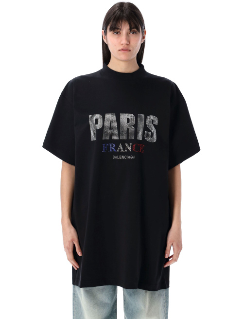 Paris strass oversized t-shirt - BALENCIAGA | Spazio Pritelli