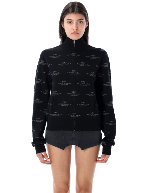 All-over logo zip-up cardigan - Zip | Spazio Pritelli