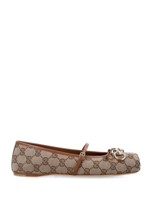Horsebit monogram ballerina - GUCCI | Spazio Pritelli