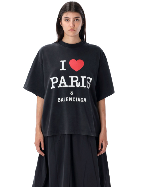 I Love Paris oversized cropped t-shirt - T-shirt | Spazio Pritelli