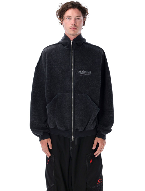 Political campaign inside-out zipped hoodie - Fleece | Spazio Pritelli