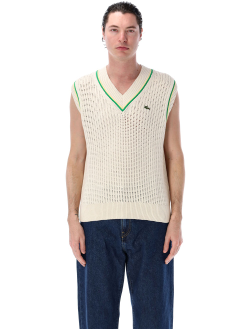 Crochet effect sweater vest - Knitwear | Spazio Pritelli