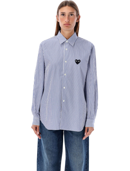 Striped shirt with black heart patch - Shirt | Spazio Pritelli