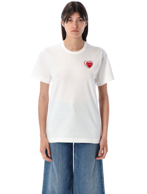 Rhinestones heart t-shirt - Short sleeve | Spazio Pritelli