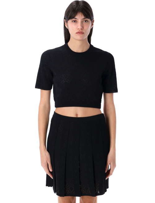 Cropped sweater in monogram 72 jacquard - Knitwear | Spazio Pritelli