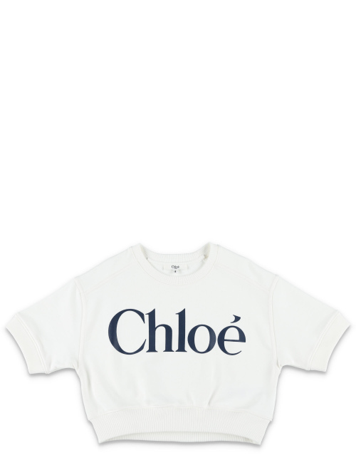 Kid - Cropped logo sweatshirt - CHLOÉ | Spazio Pritelli
