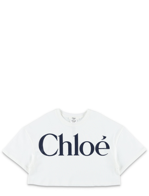 Kid - Cropped logo t-shirt - CHLOÉ | Spazio Pritelli