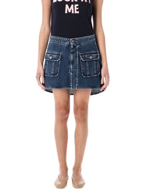 Curved patch pockets mini denim skirt - JW ANDERSON | Spazio Pritelli