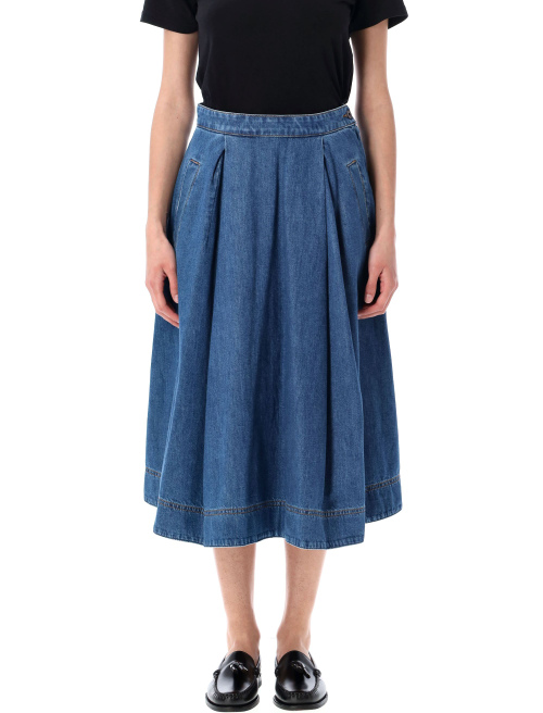 Cotton denim skirt - Midi skirt | Spazio Pritelli