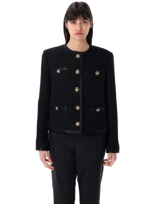 Cropped single-breasted bouclé tweed jacket - Jacket | Spazio Pritelli