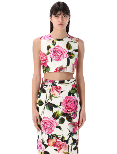 Roses print cropped top - Top | Spazio Pritelli