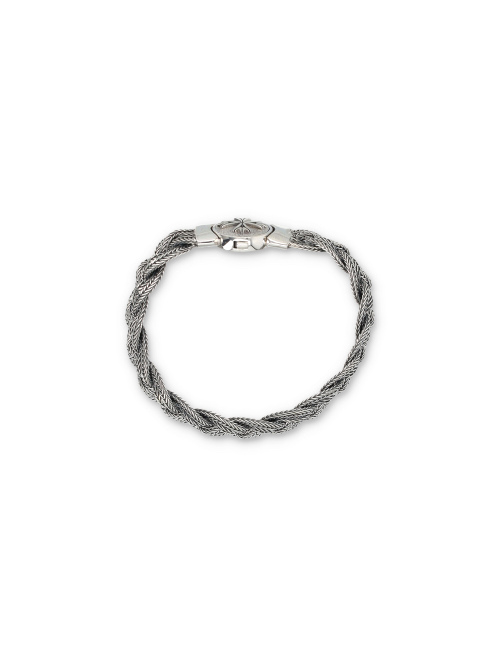 Large Diamond-cut flat braided bracelet - Bracelets | Spazio Pritelli