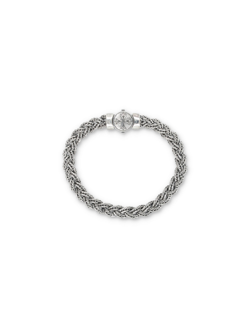 Small Diamond-cut flat braided bracelet - Bracelets | Spazio Pritelli