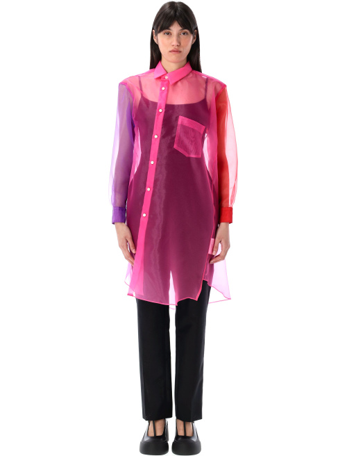 Asymmetric color block organza shirt - Shirt | Spazio Pritelli