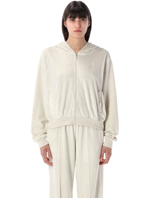 Velour full-zip hoodie - Fleece | Spazio Pritelli