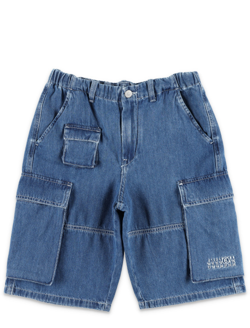 Kid - Cargo denim bermuda pants - Girl | Spazio Pritelli