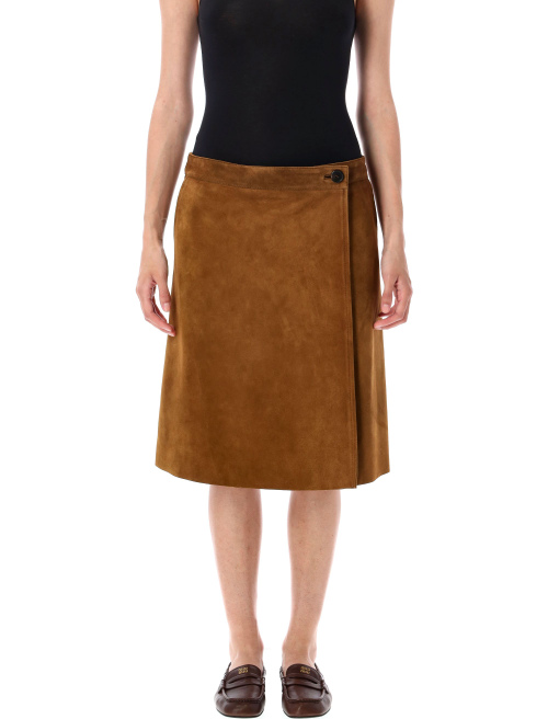 Suede wraparound midi skirt - Midi skirt | Spazio Pritelli