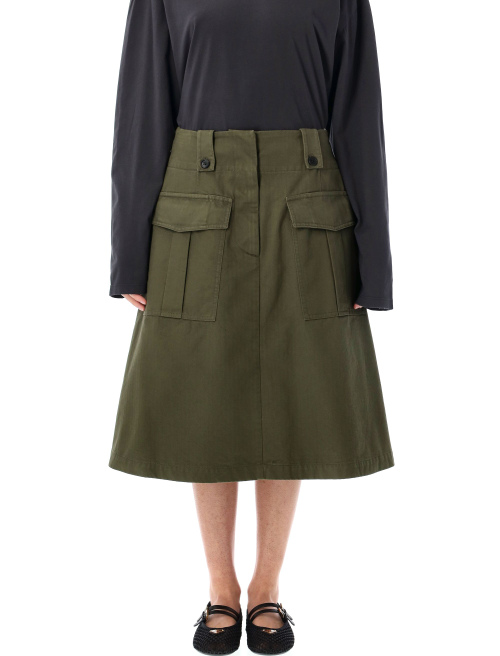 Cotton skirt with cargo pockets - Midi skirt | Spazio Pritelli