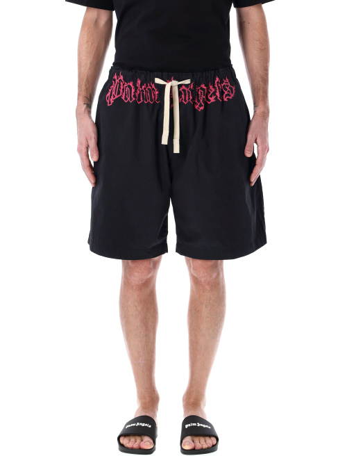 Flame logo sweat shorts - PALM ANGELS | Spazio Pritelli