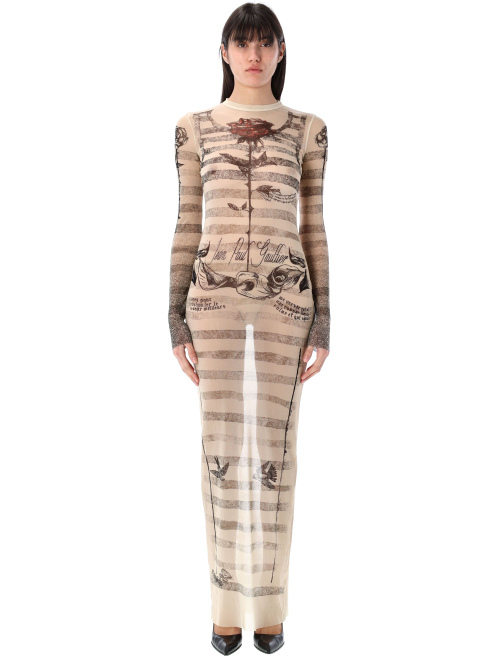 Mesh tatoo mariner long dress - Long dress | Spazio Pritelli