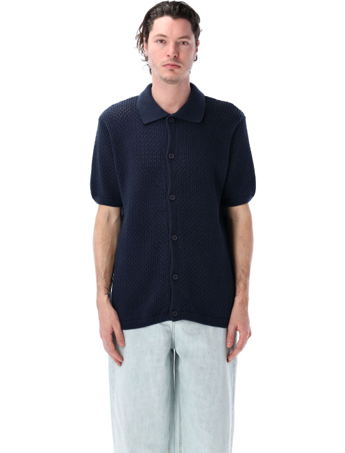 Crochet knit button shirt - Knitwear | Spazio Pritelli