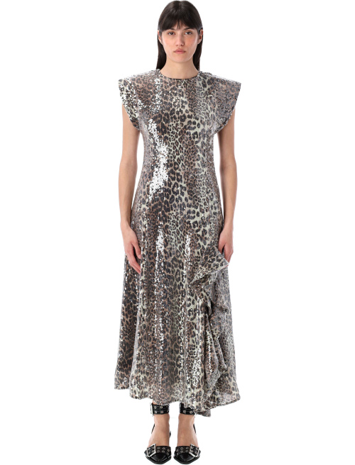 Leopard sequinrd midi dress - Long dress | Spazio Pritelli