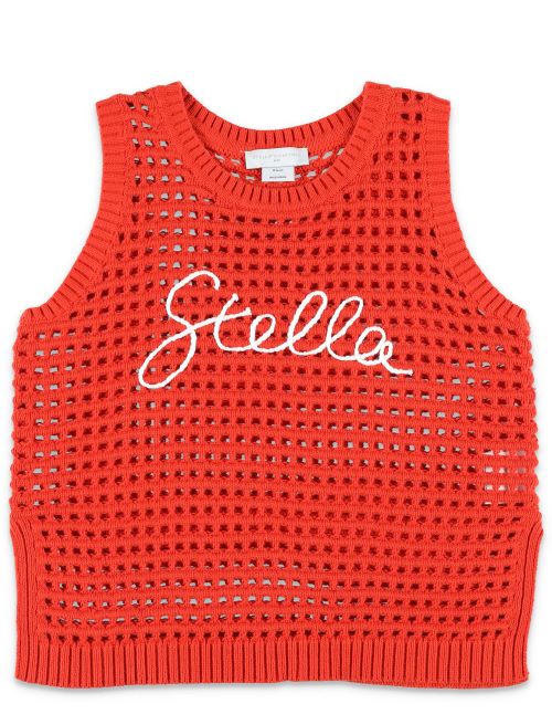Kid - Stella embroidered crochet sleeveless top - STELLA MCCARTNEY KIDS | Spazio Pritelli