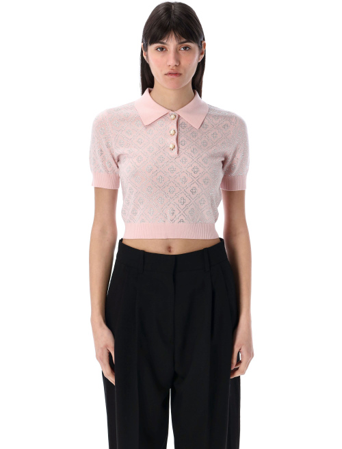 Crystal monogram knit polo shirt - Polo | Spazio Pritelli