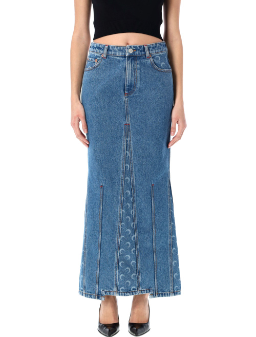 Moon laser denim long skirt - Long skirt | Spazio Pritelli
