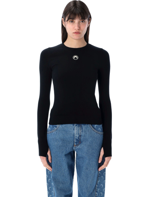 Moon logo knit fitted sweater - Knitwear | Spazio Pritelli