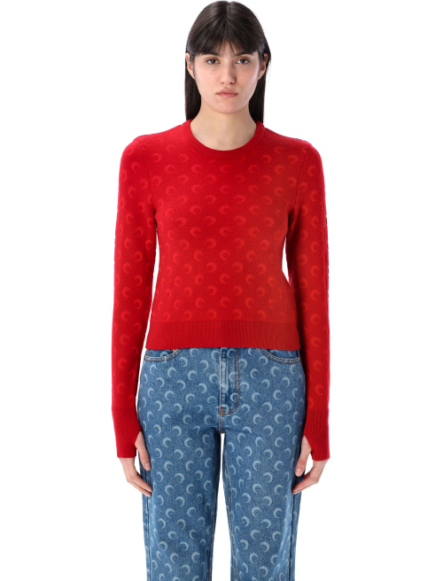 Moon jacquard knit fitted sweater - Knitwear | Spazio Pritelli