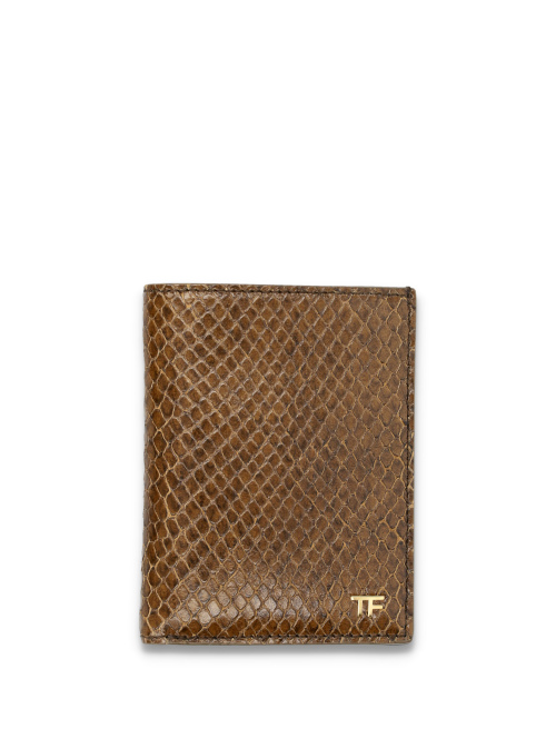 Small snake embossed leather folding cardholder - TOM FORD | Spazio Pritelli
