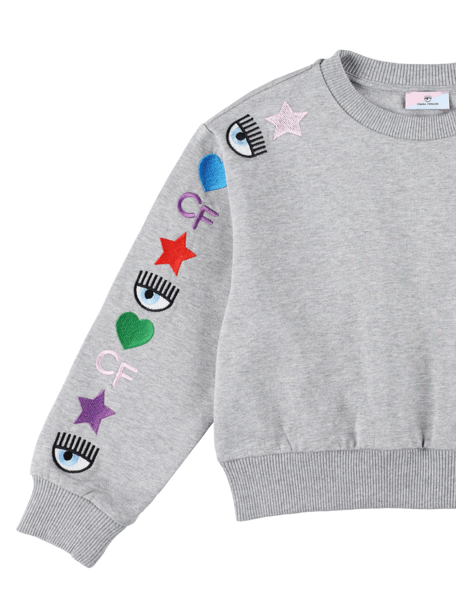 Rainbow embroideries crewneck sweatshirt - Spazio Pritelli