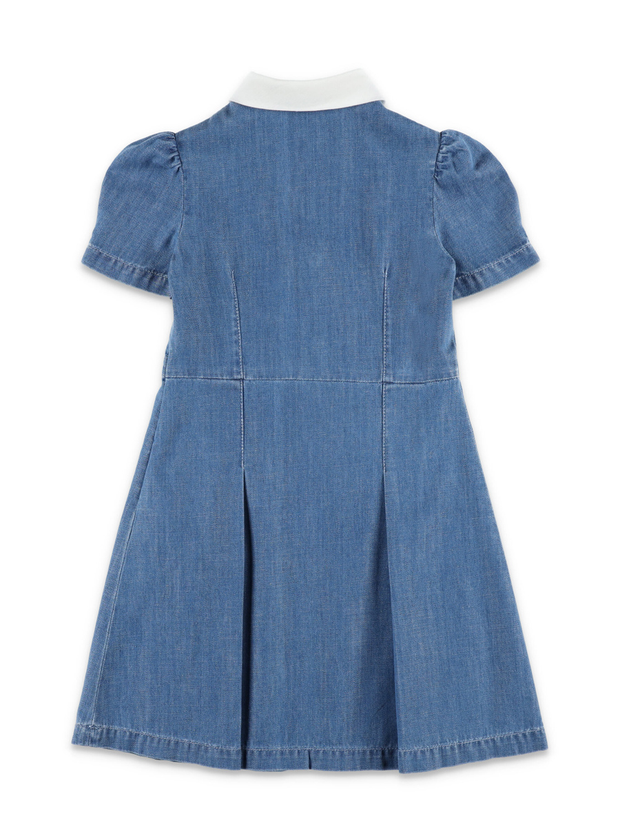 Horsebit denim dress, color LBLUE Spazio Pritelli Official site