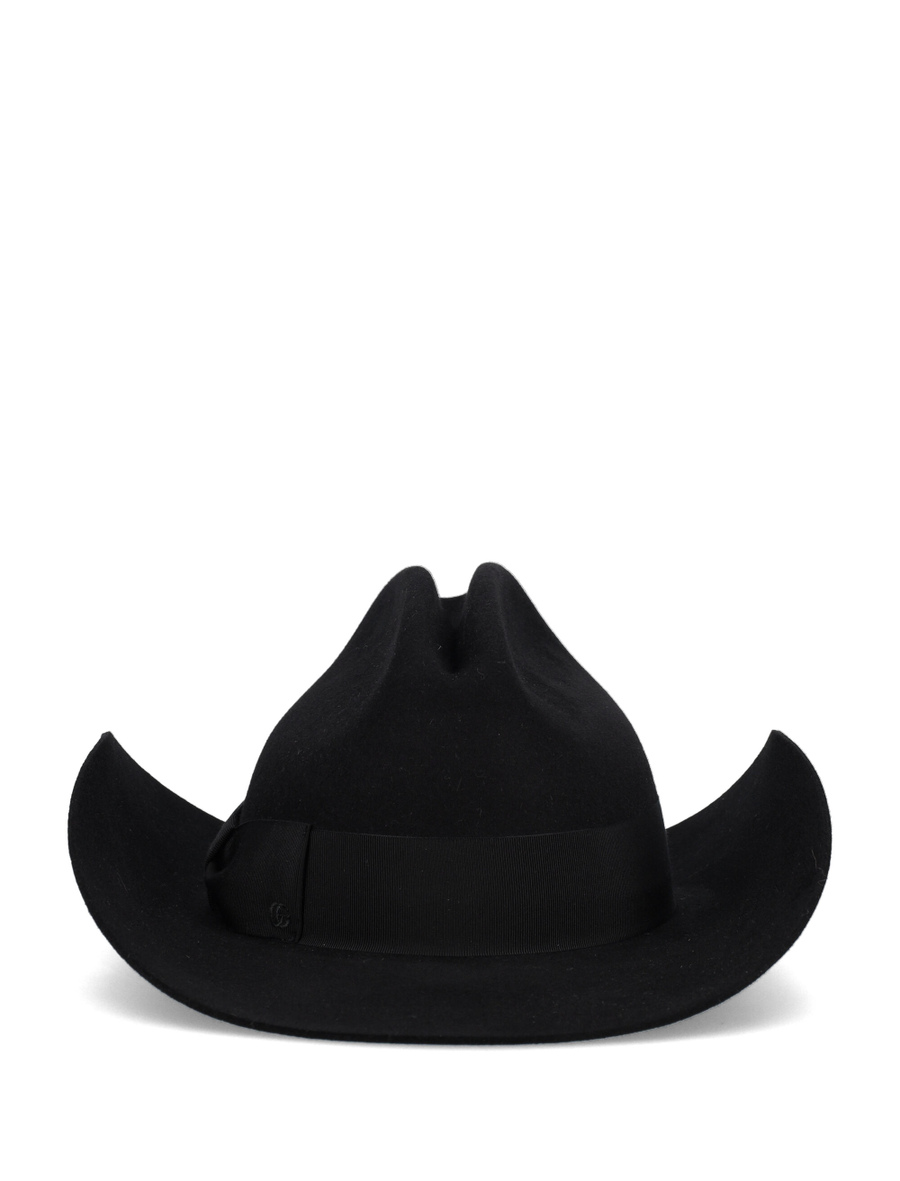 Wide-brimmed felt fedora with Double G - Spazio Pritelli