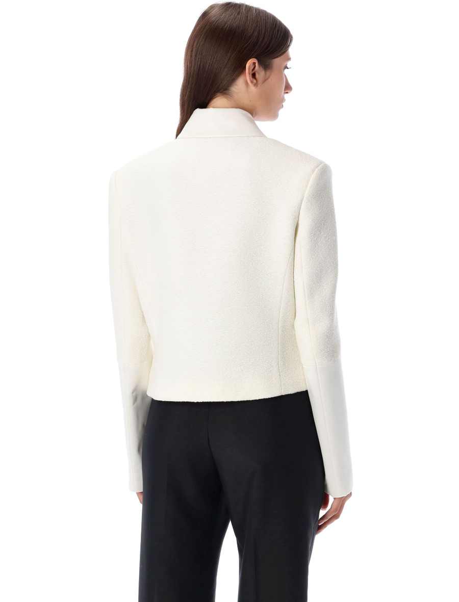 Short jacket with satin inserts - Spazio Pritelli