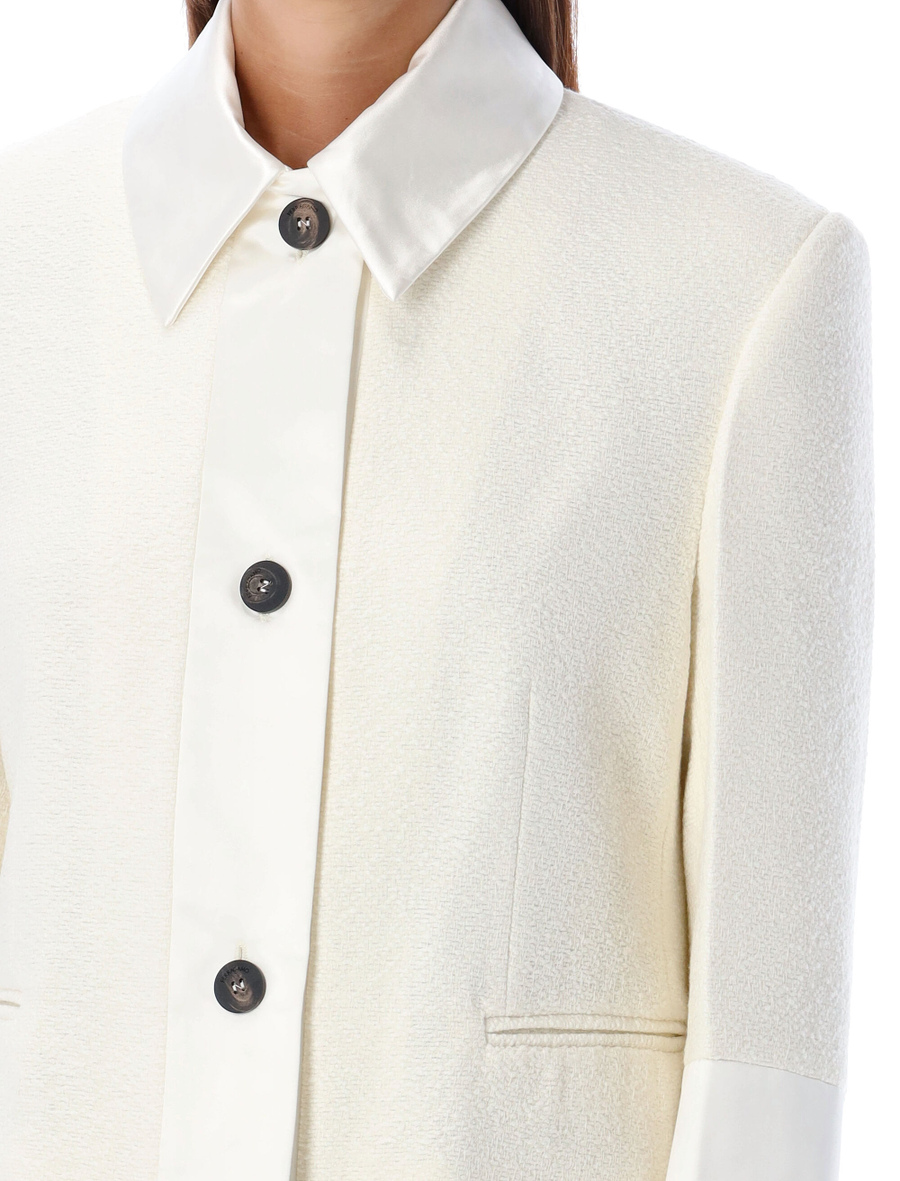 Short jacket with satin inserts - Spazio Pritelli