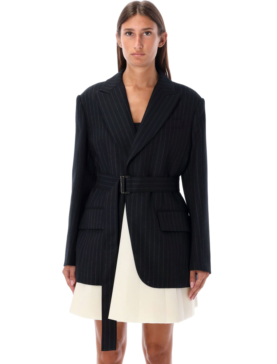 Chalk Stripe x Suiting Bonding Jacket - Spazio Pritelli