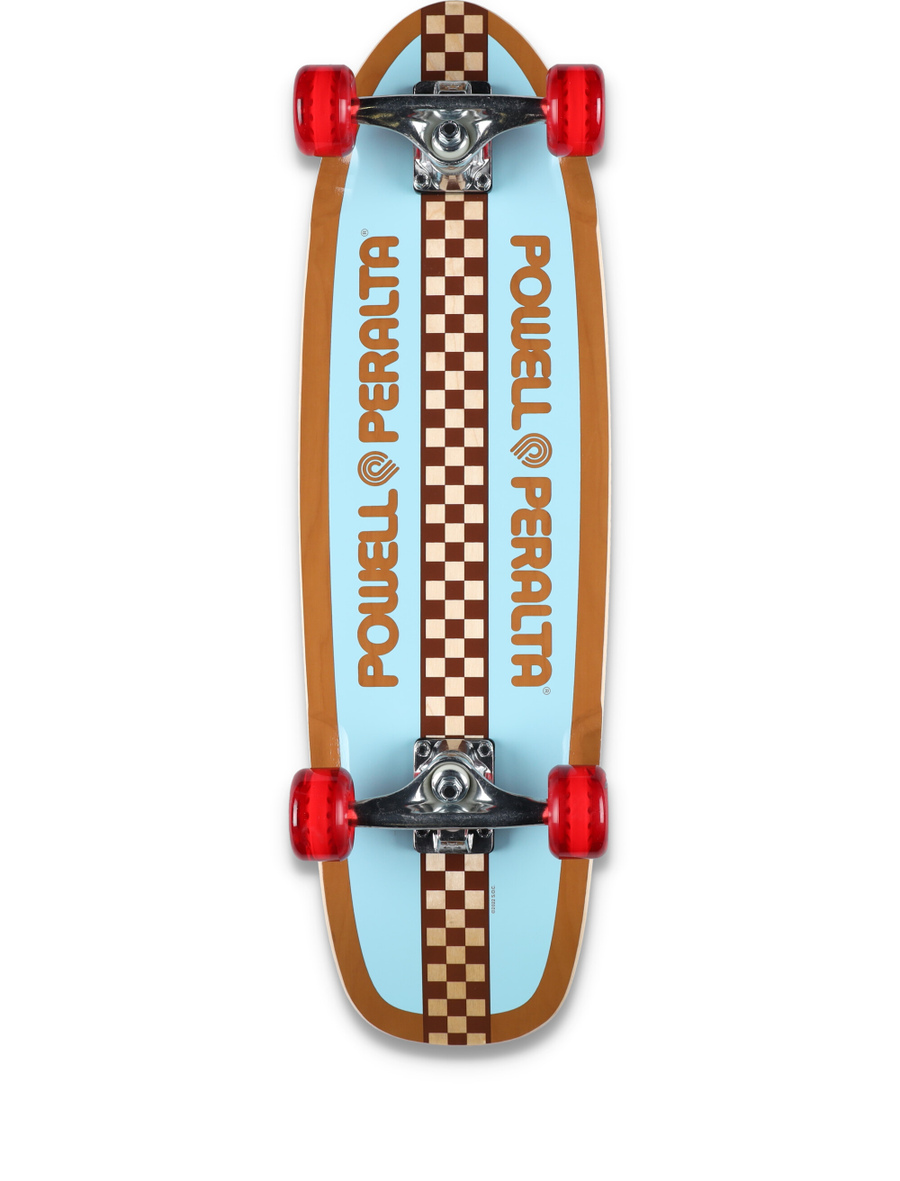 Sidewalk surfer deals skateboard