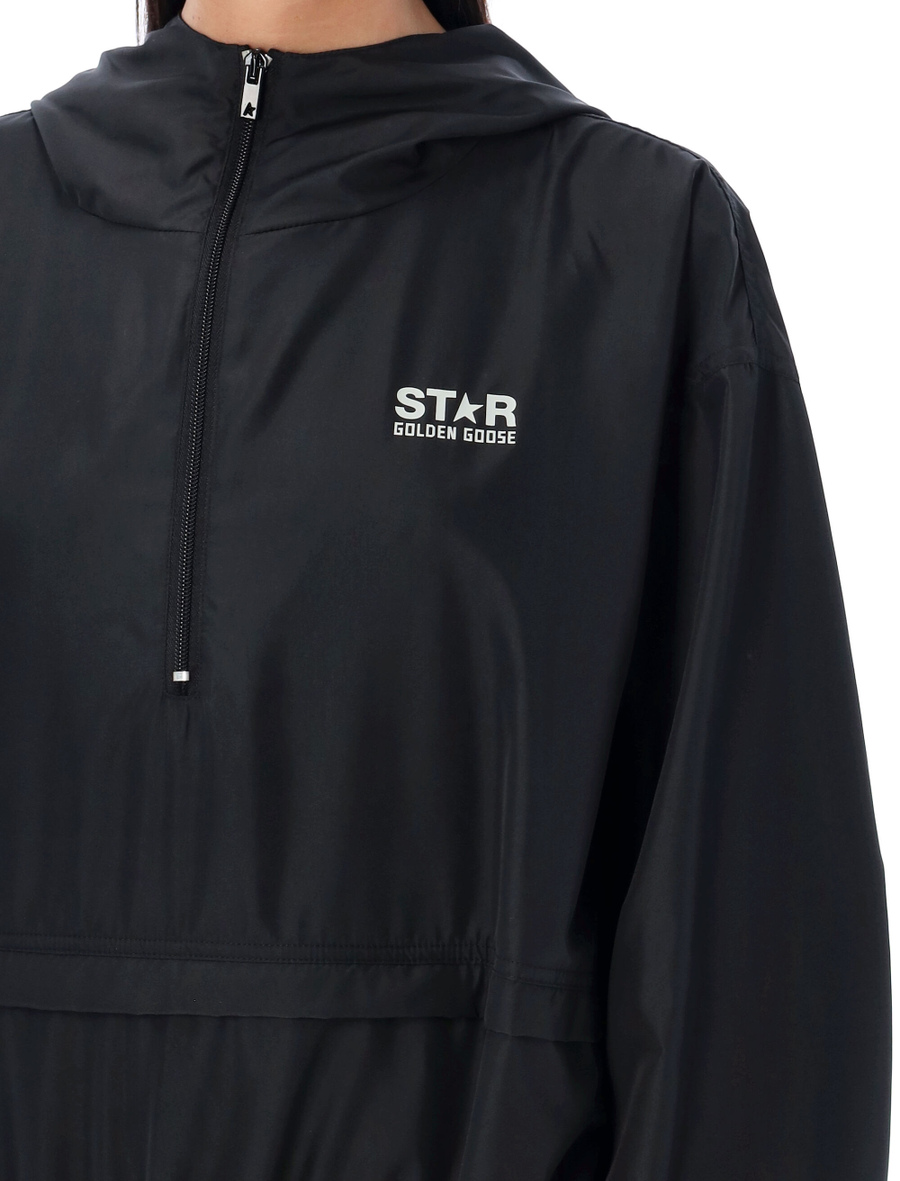 Black windbreaker with hood - Spazio Pritelli