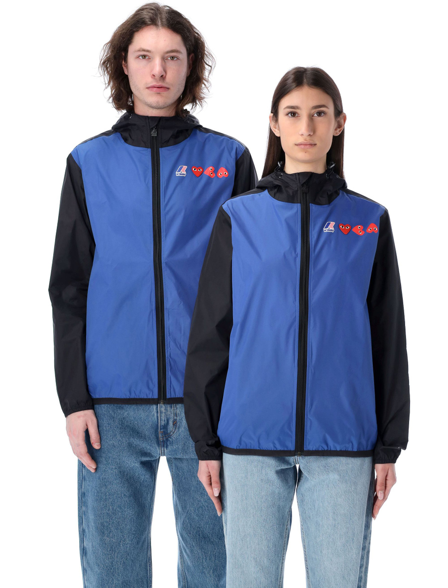 Bicolor waterproof zip jacket with hood - Spazio Pritelli