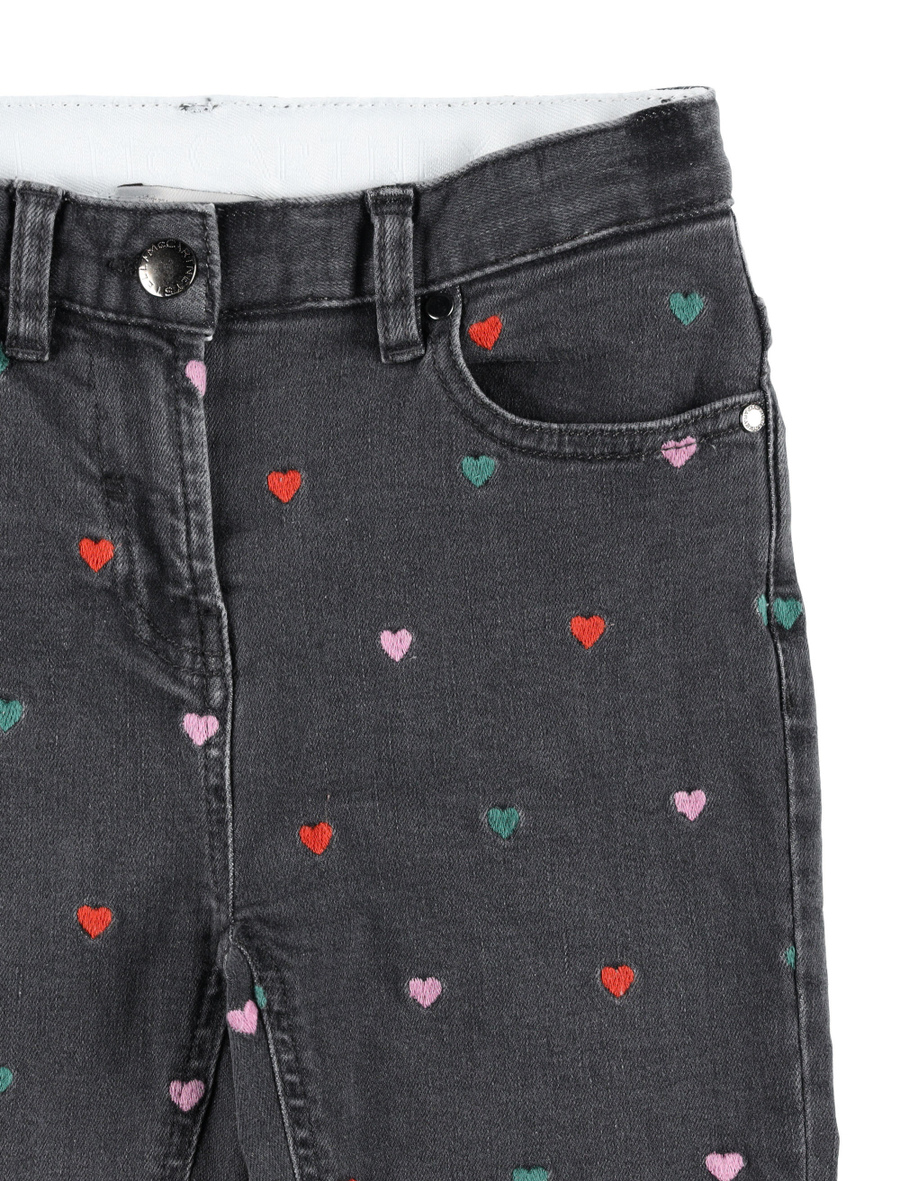 Jeans with heart embroidery - Spazio Pritelli