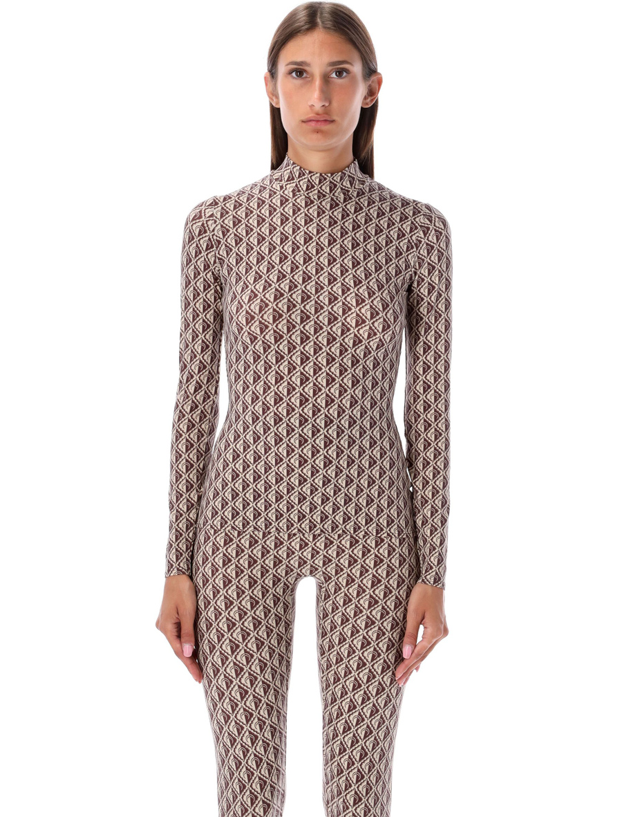 Moon diamant jersey high neck top - Spazio Pritelli