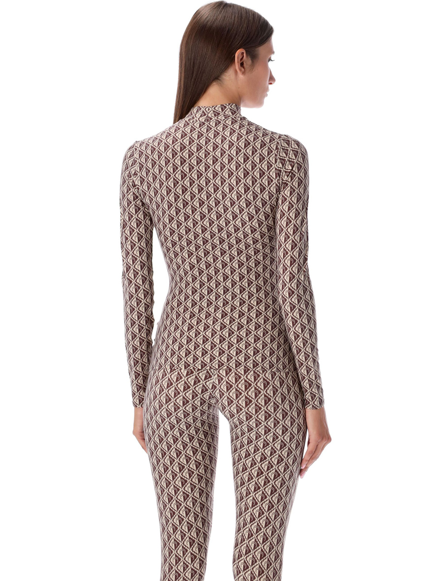 Moon diamant jersey high neck top - Spazio Pritelli