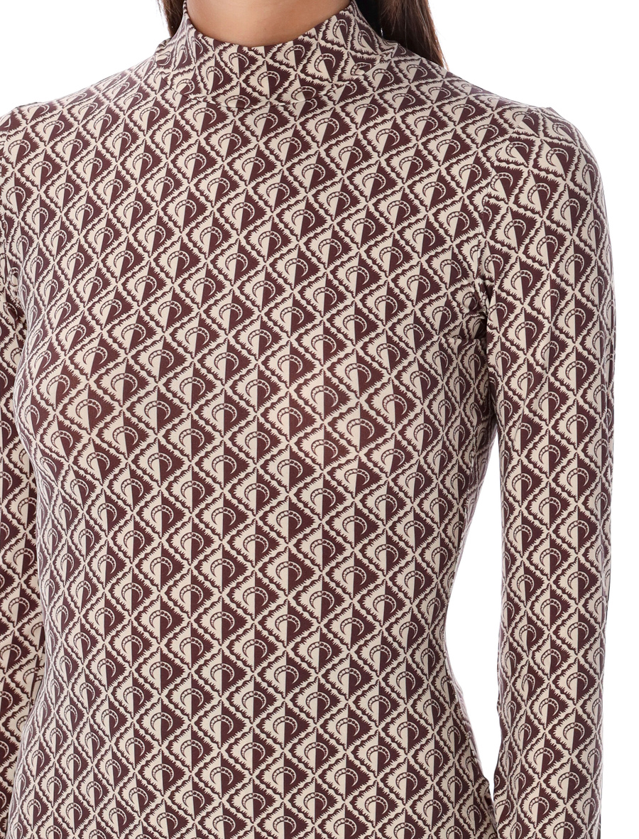 Moon diamant jersey high neck top - Spazio Pritelli