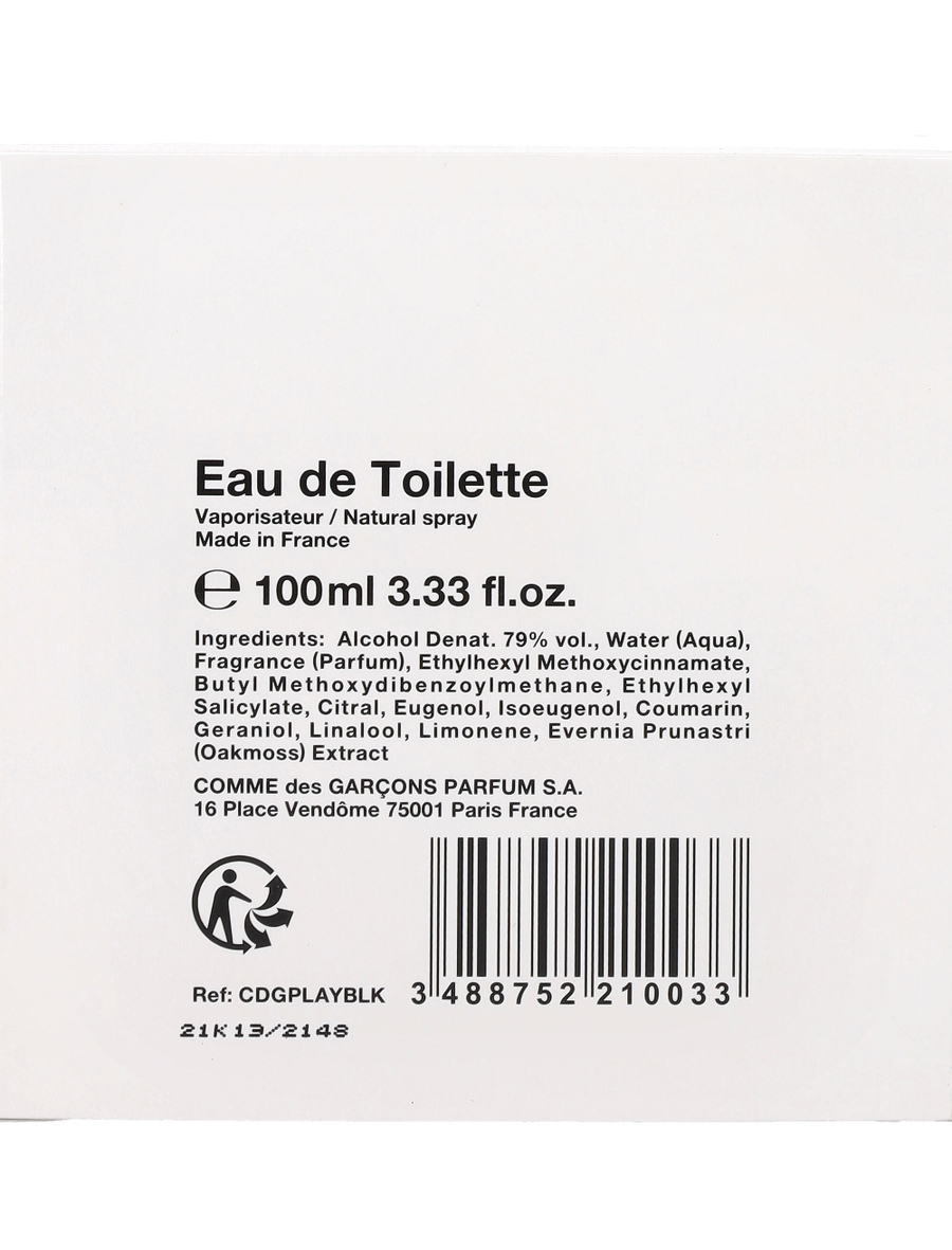 Comme de Garçons Play Black - 100ml - Spazio Pritelli