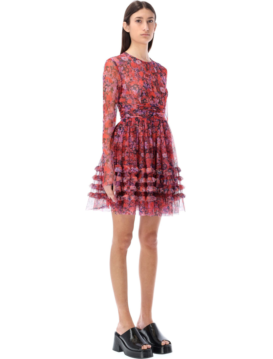 Floral mini-dress with ruffles - Spazio Pritelli